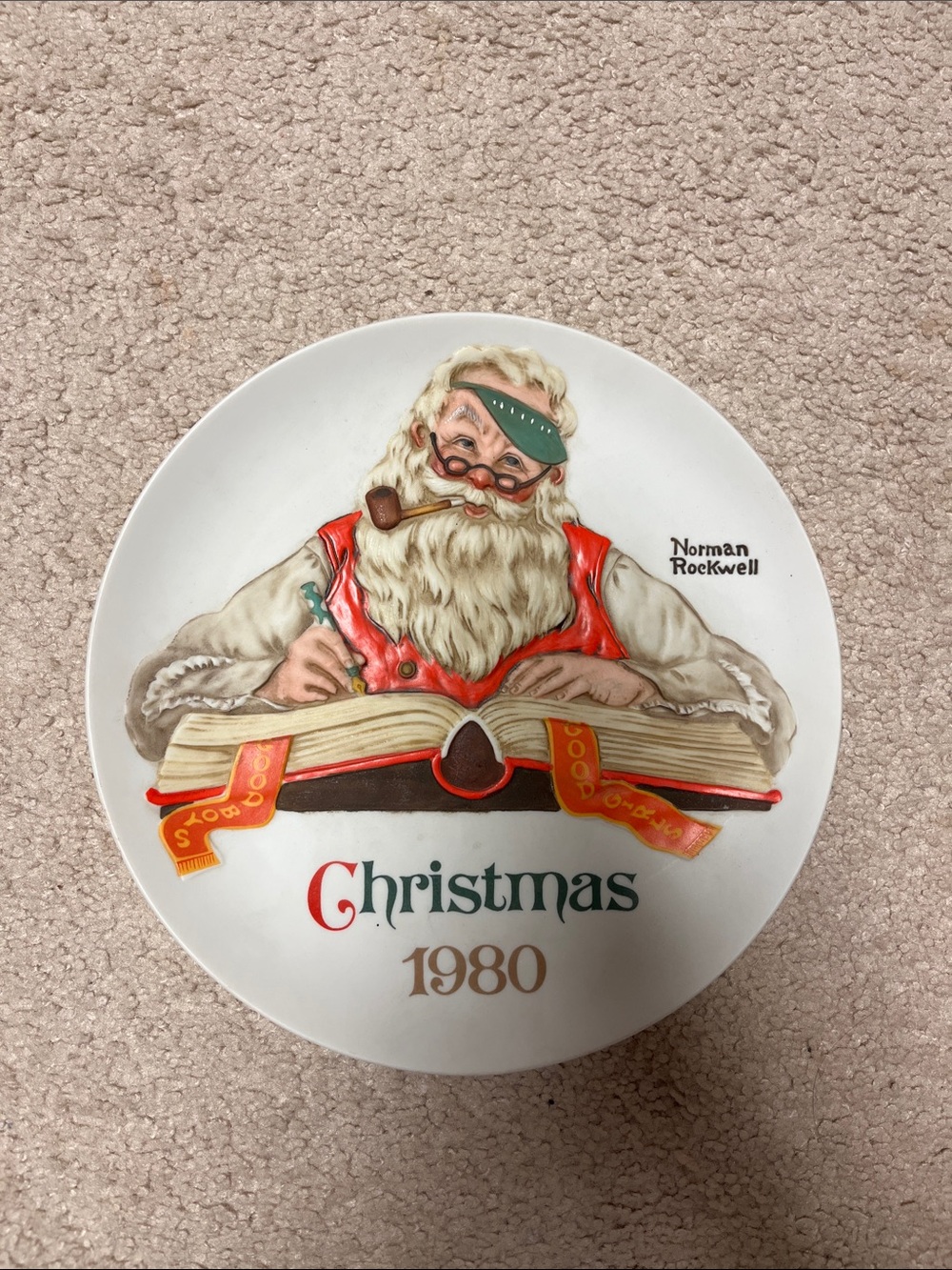 Norman Rockwell limited edition annual Christmas collector plate 1980
